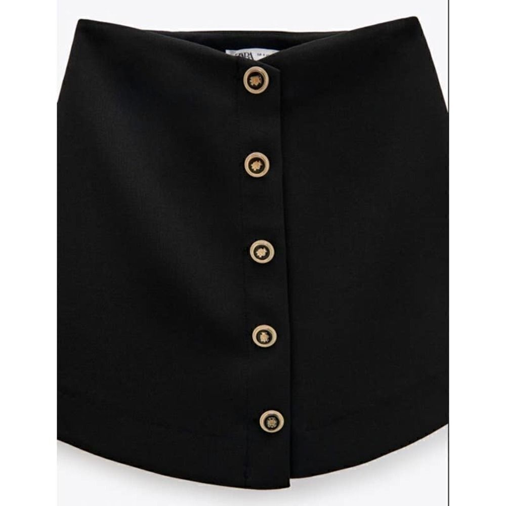 Zara Black Buttoned Mini Skirt - Picture 4 of 7